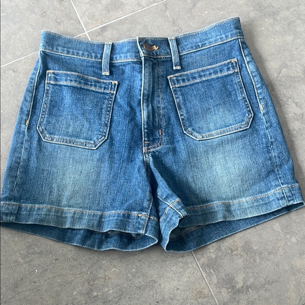 Jcrew Sailor Patch-Pocket Denim Shorts